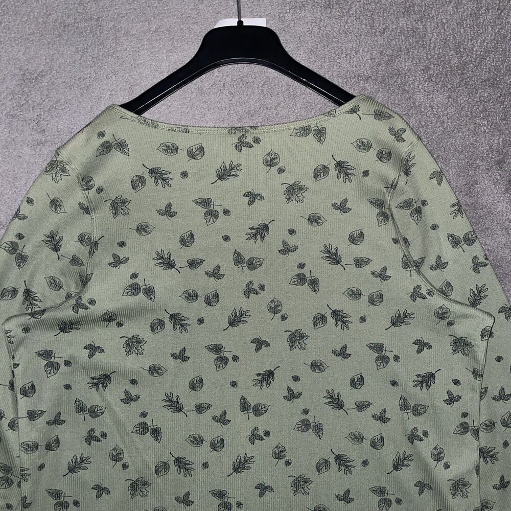 Essentials by Maggie Plus Size 18/20W Green Leaf Henley Ribbed Knit Top NWT - Picture 8 of 9